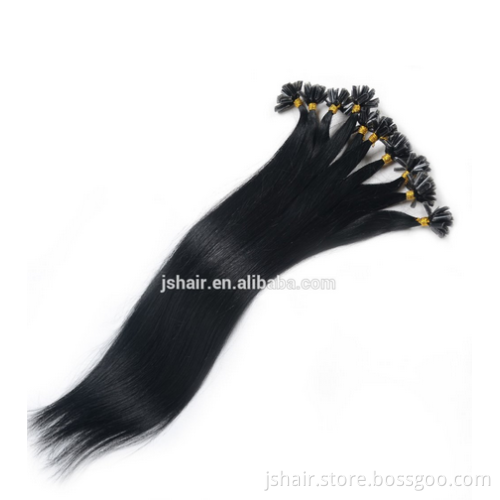 High quality keratin virgin brazilian nail trip hair extension